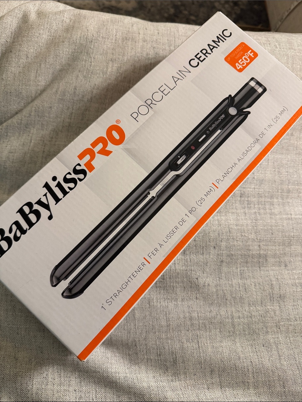 BaByliss Pro porcelain ceramic hair straightener 1" flat iron new in box